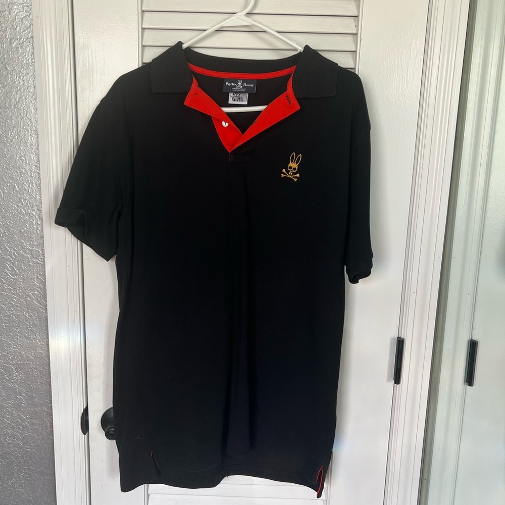 Black w Red detail and gold psycho bunny logo. NEW